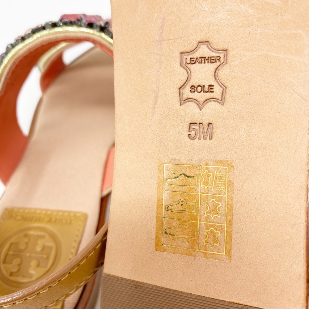 Tory Burch Tanner Beaded Jeweled Crystal Sandals 5 - Picture 6 of 7
